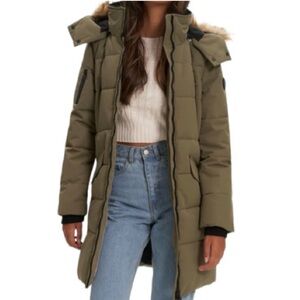 Noize - Addie Mid Length Parka / Puffer Coat- Green Size Medium